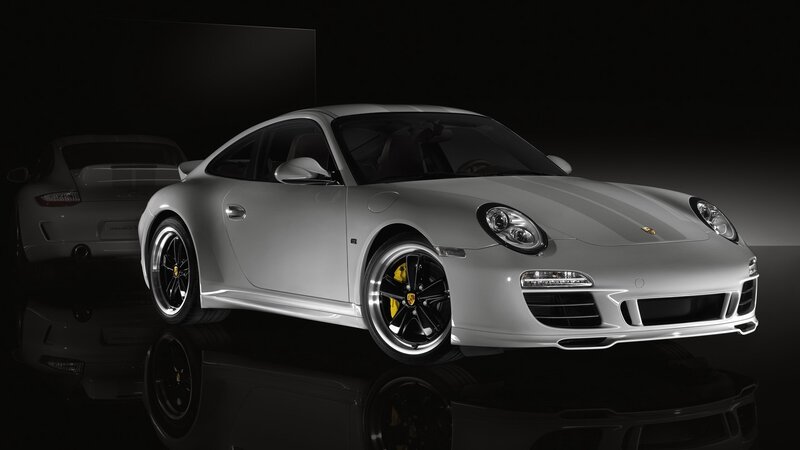 Silver Porsche 911 Car — Dramatic, Photograph