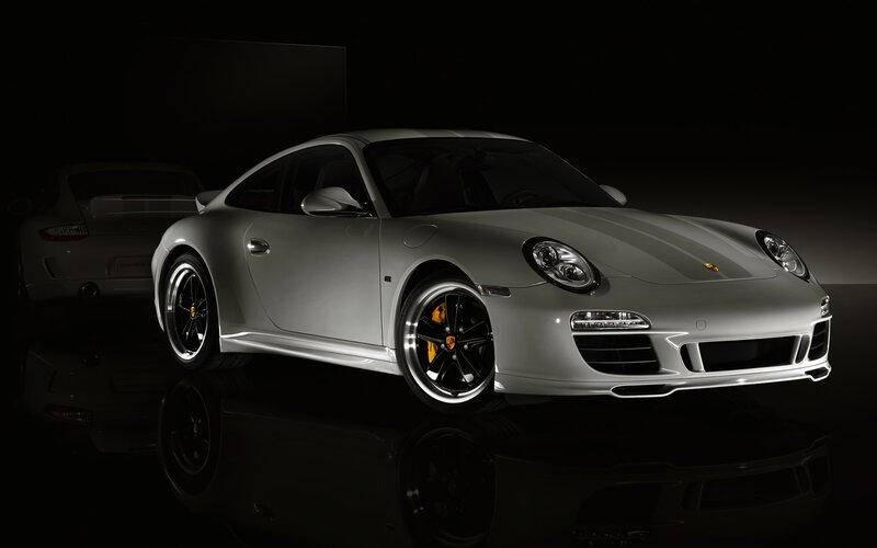 Silver Porsche 911 — Dramatic, Photograph, Car, Headlights