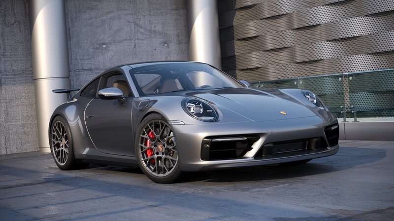 Silver Porsche 911 — Gray, Modern