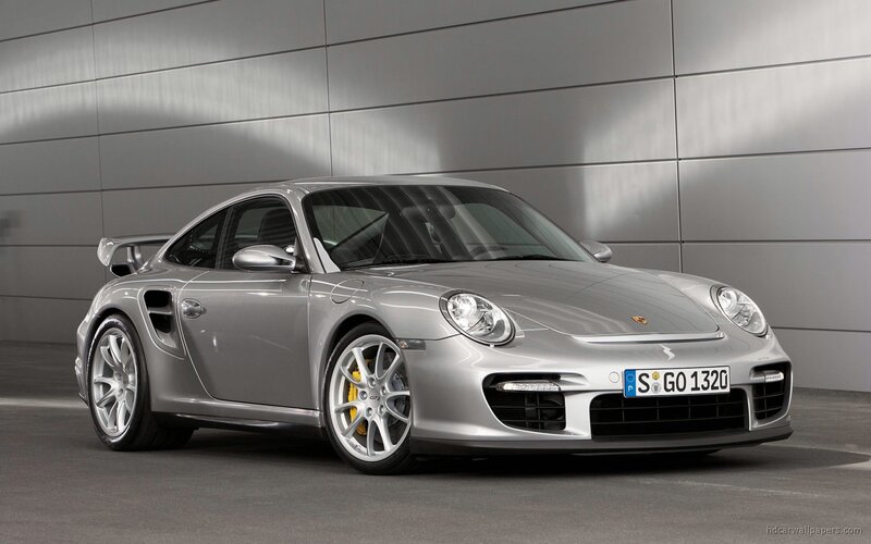 Silver Porsche 911 Gt2 — Dramatic, Photograph, Car, Wall
