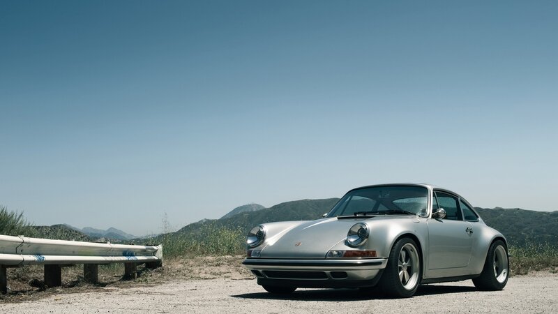 Silver Porsche 911 — Serene, Afternoon, Photograph, Car, Mountains, Guardrail
