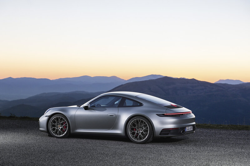 Silver Porsche 911 — Serene, Sunset, Photograph