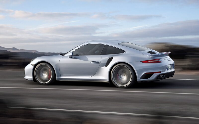 Silver Porsche 911 Turbo — Dynamic, Afternoon