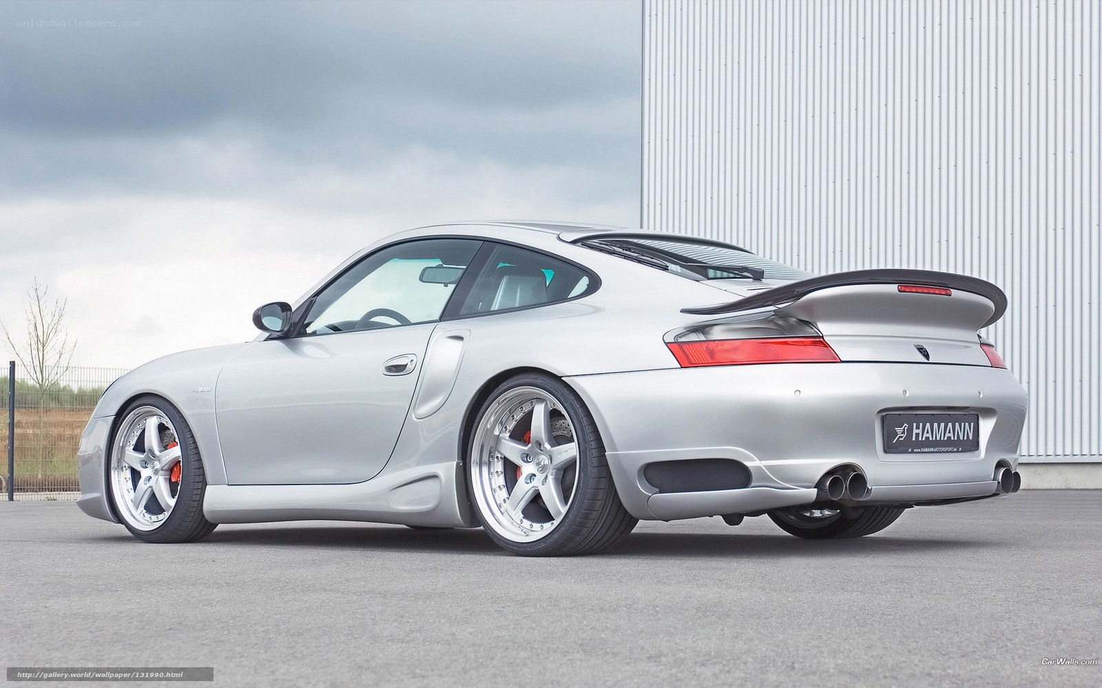 silver porsche 911 with hamann body kit