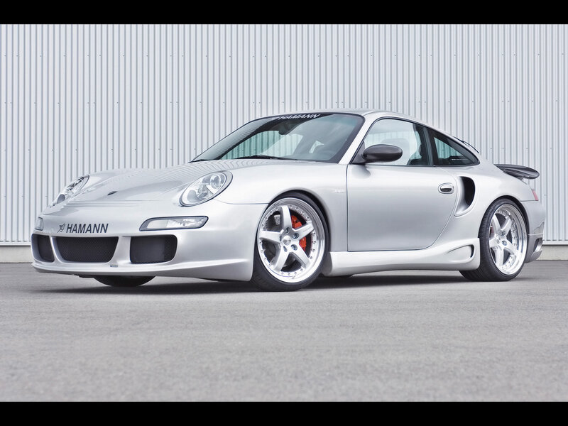 silver porsche 911 with hamann body kit