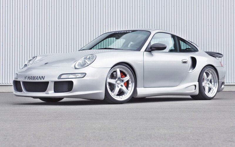 silver porsche 911 with hamann body kit
