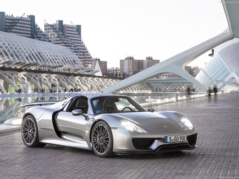Silver Porsche 918 Spyder — Dramatic, Afternoon
