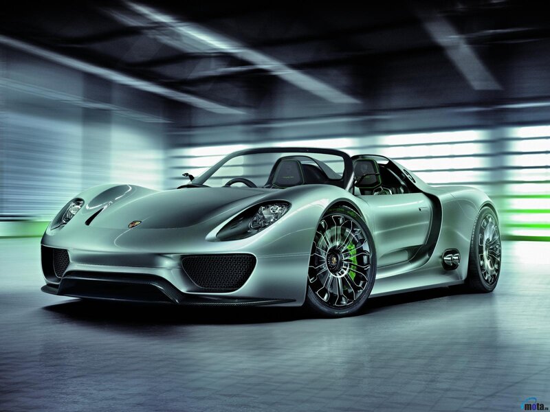 Silver Porsche 918 Spyder — Dramatic, Photograph, Car, Tires