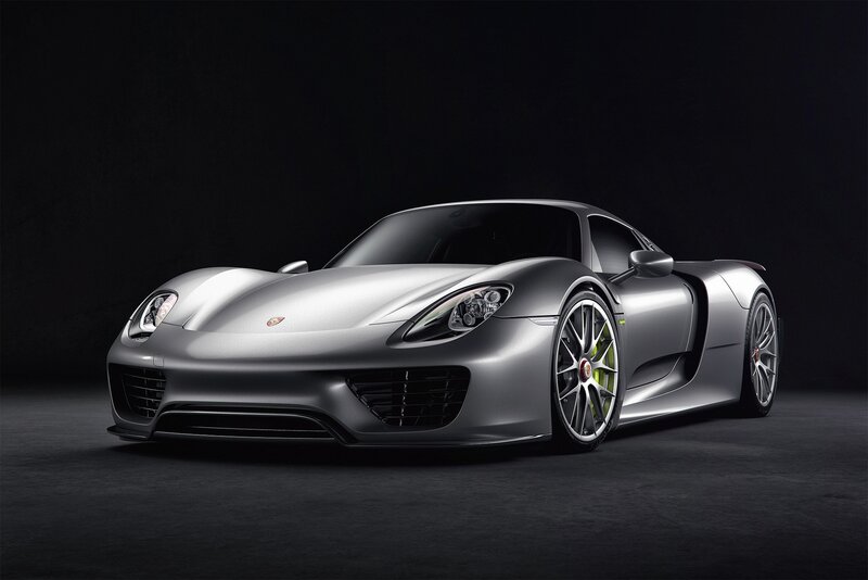 Silver Porsche 918 Spyder — Gray, Dramatic, Photograph, Car