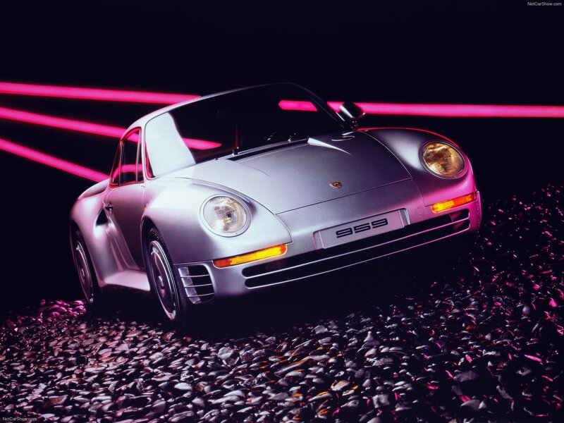 Silver Porsche 959 — Black