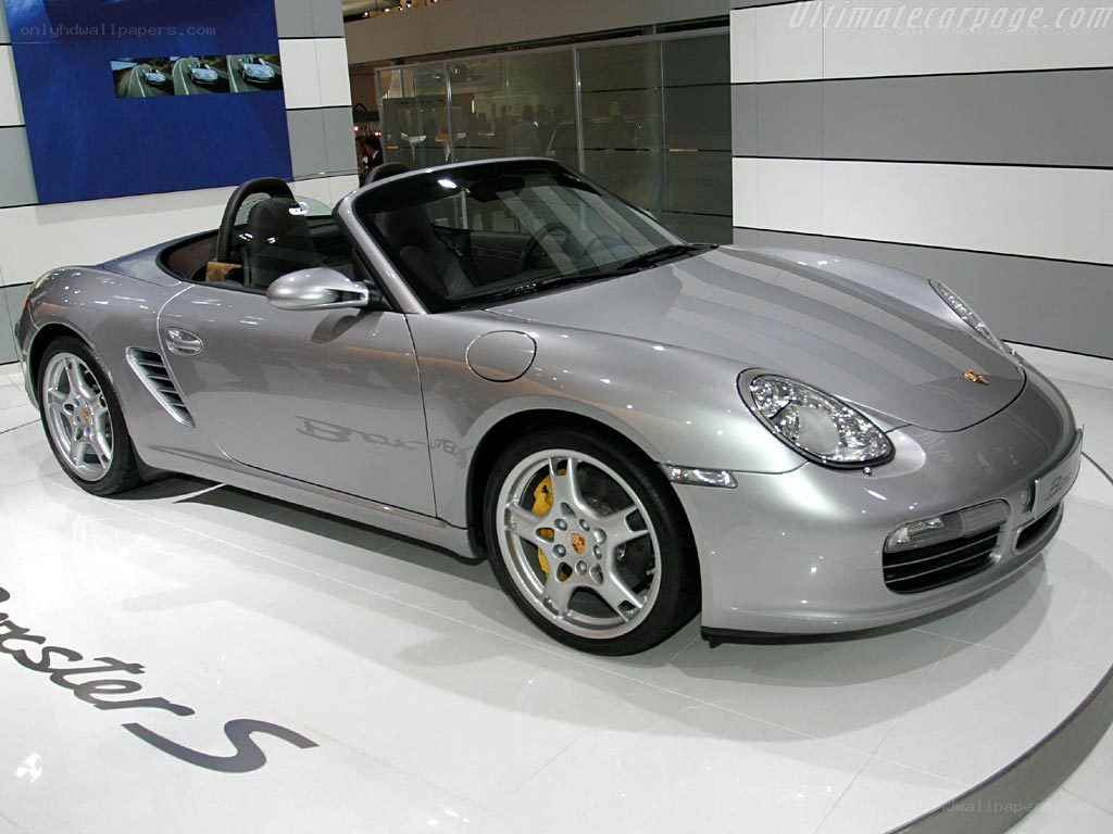 Silver Porsche Boxster S on display