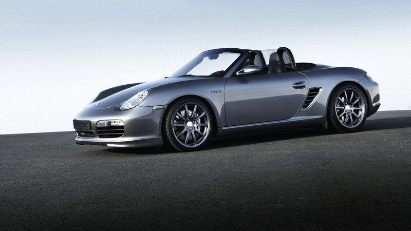 silver porsche boxster sports car