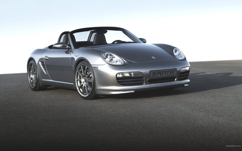 silver porsche boxster sports car