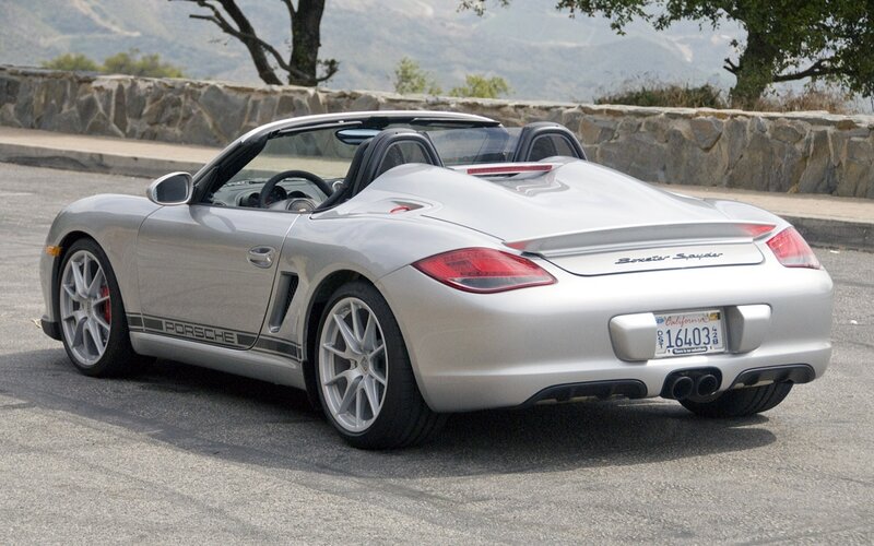 Silver Porsche Boxster Spyder