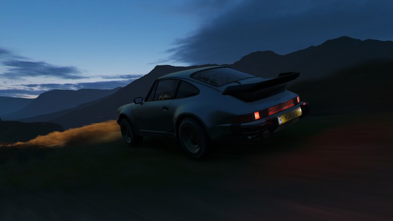 Silver Porsche Car — Blue
