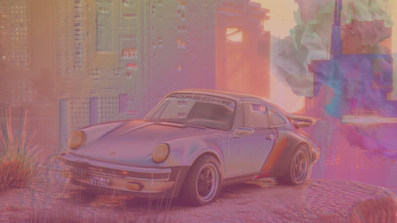 Silver Porsche Car — Pink