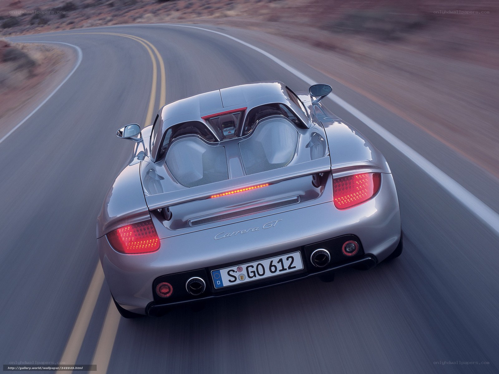 silver porsche carrera gt