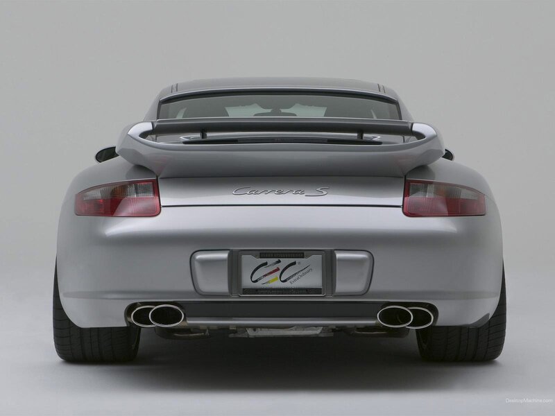 silver porsche carrera s rear view