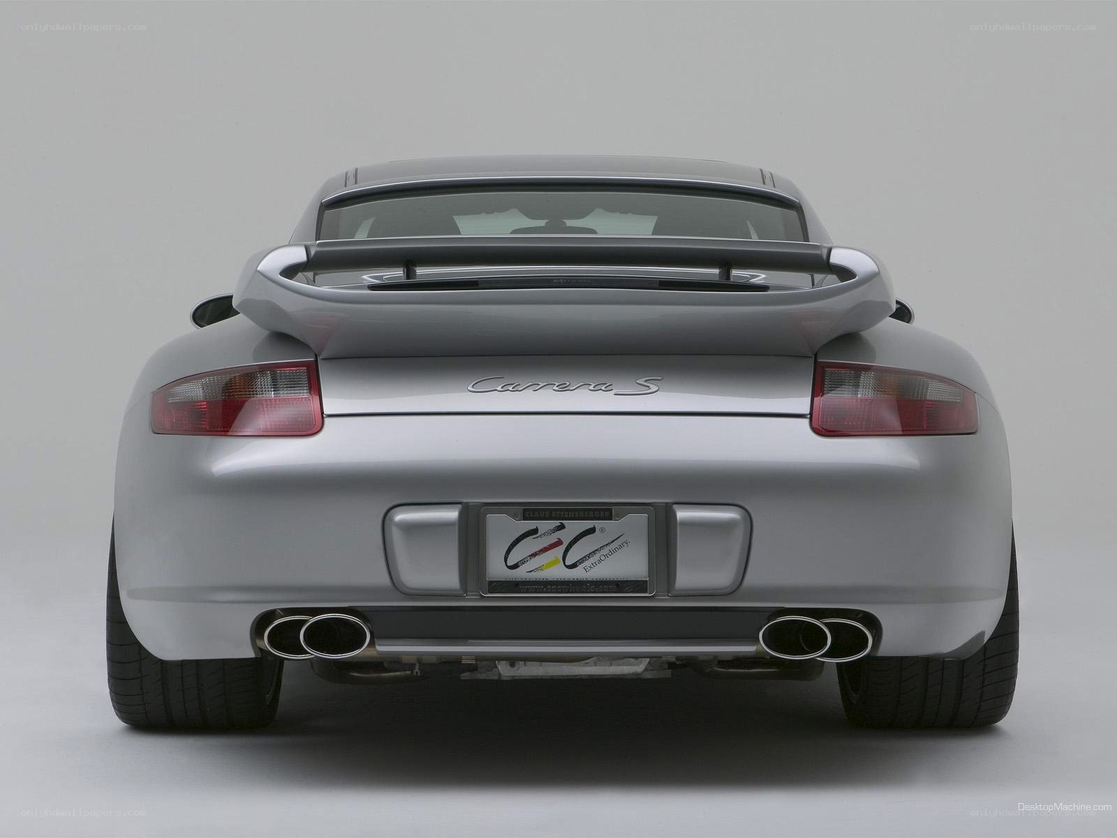 silver porsche carrera s rear view
