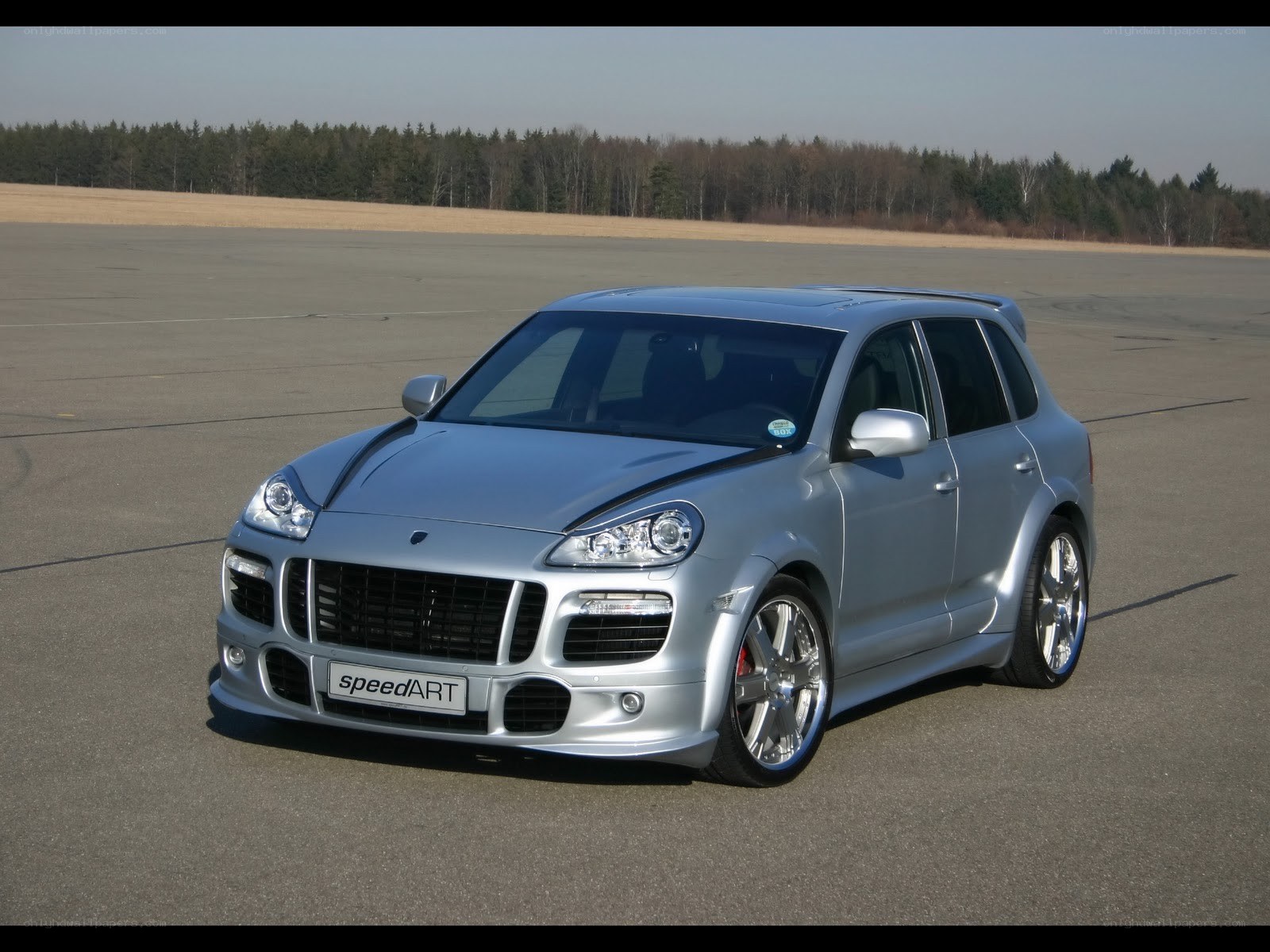 silver porsche cayenne