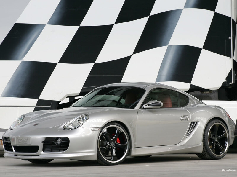 silver porsche cayman