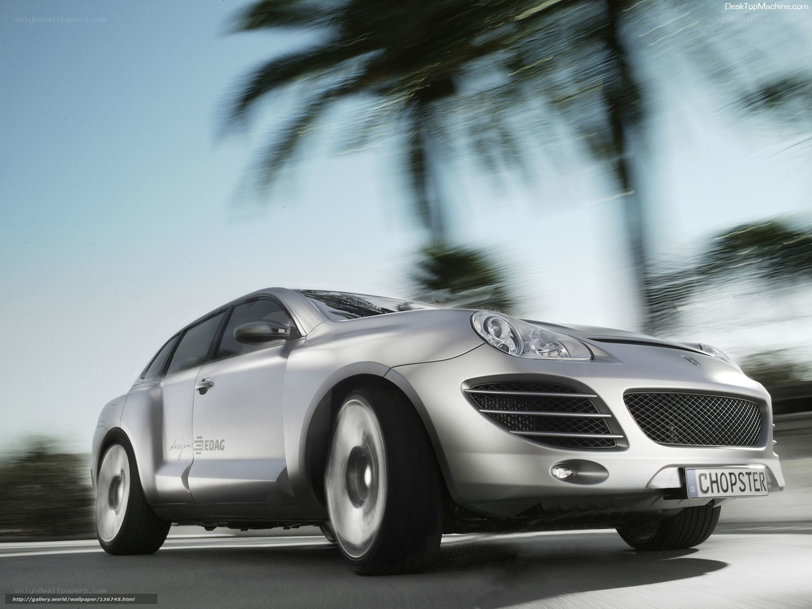Silver Porsche Chopster in motion
