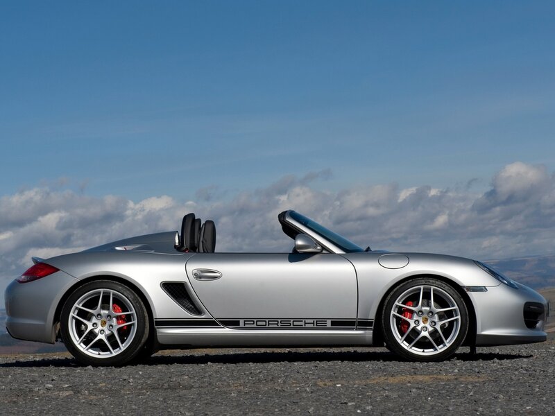 silver porsche convertible