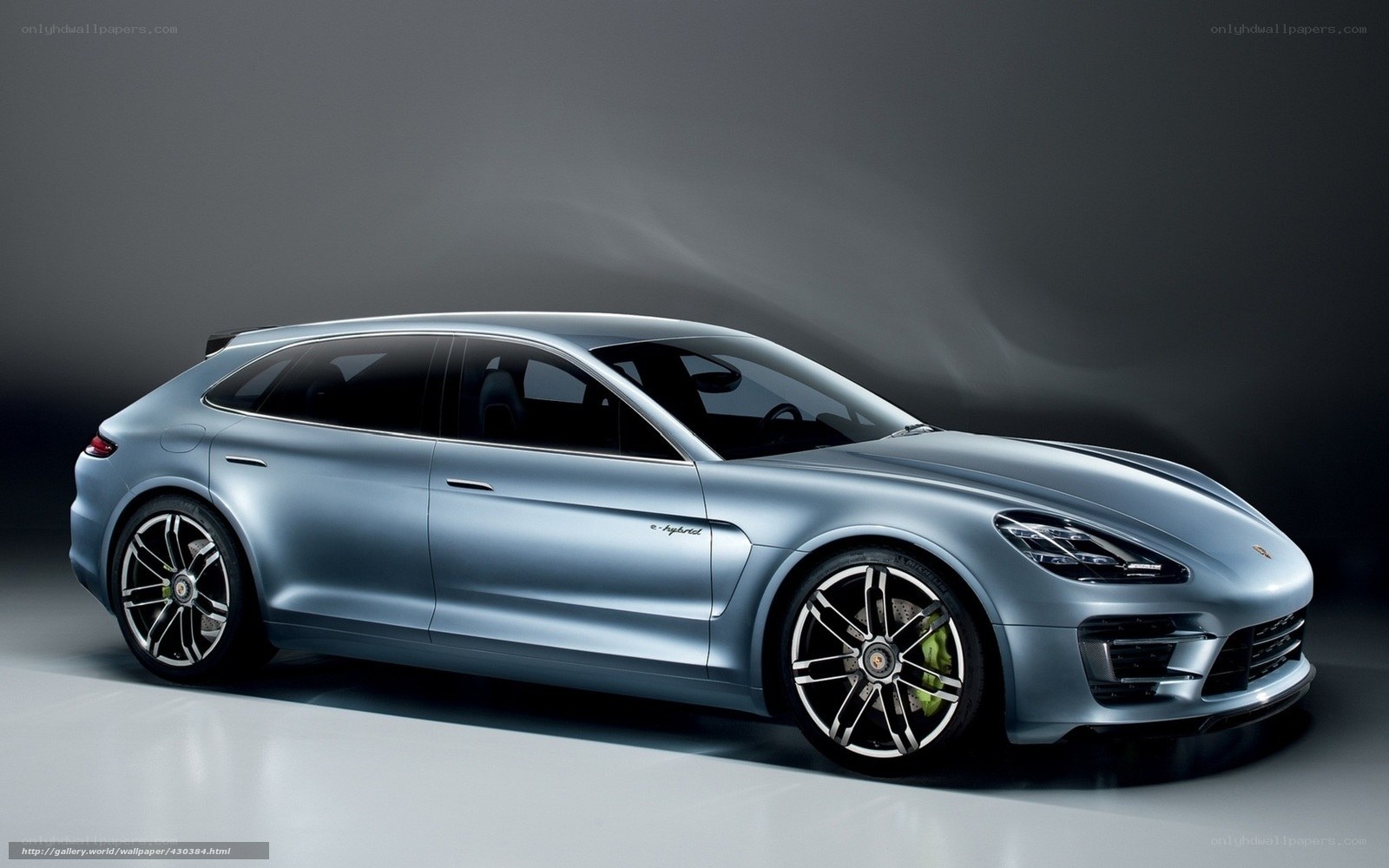 silver porsche e-hybrid station wagon