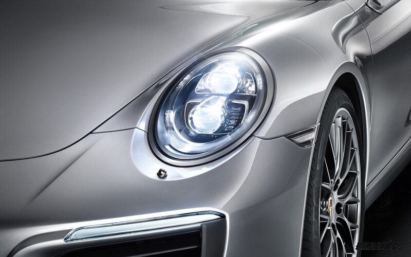 Silver Porsche Headlight