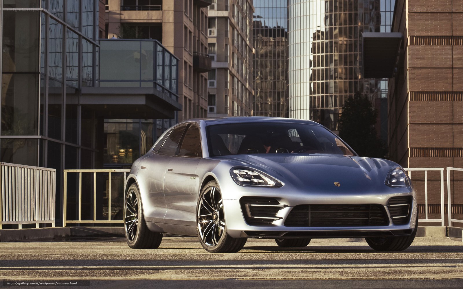 Silver Porsche in urban setting