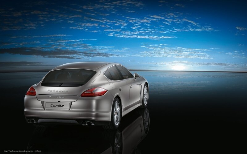 Silver Porsche Panamera — Blue