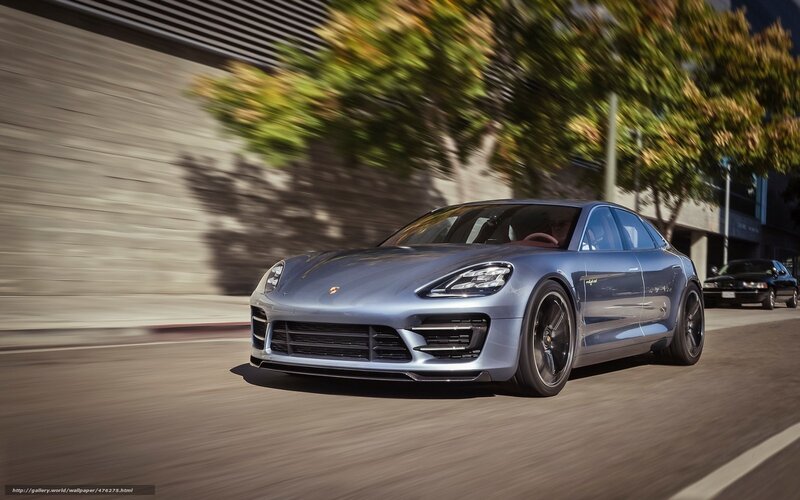 Silver Porsche Panamera — Gray, Dynamic, Afternoon, Photograph