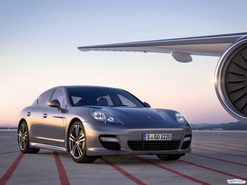 Silver Porsche Panamera — Gray, Serene, Sunset, Photograph