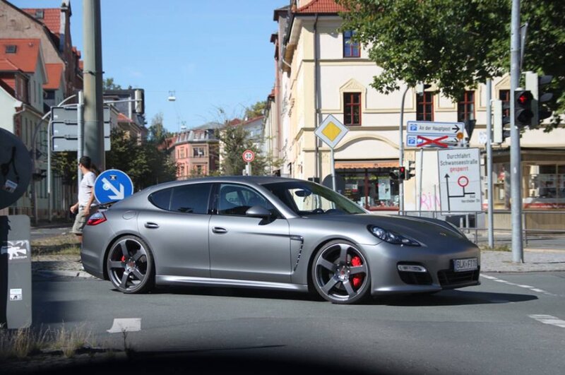 Silver Porsche Panamera — Gray, Urban