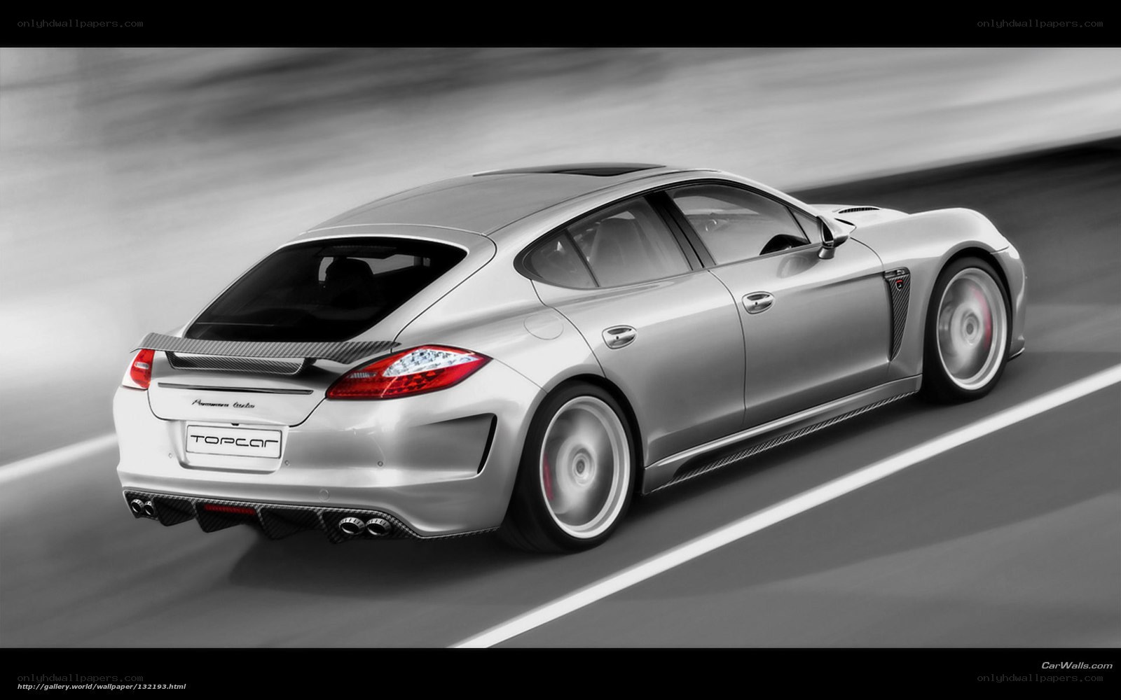 silver porsche panamera in motion
