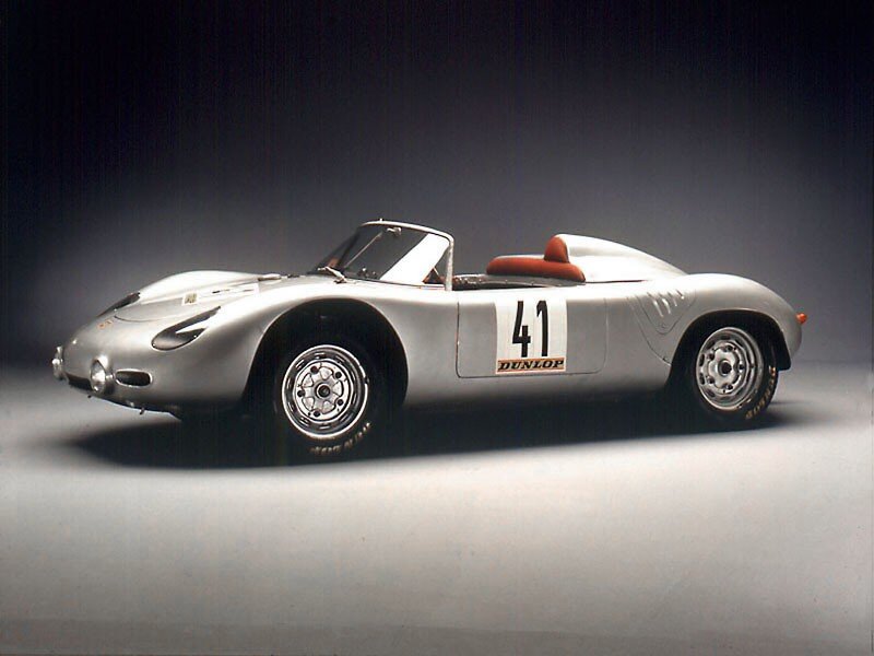 Silver Porsche race car