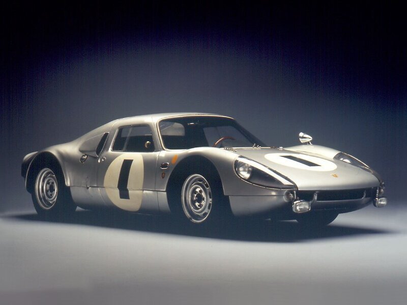 Silver Porsche race car