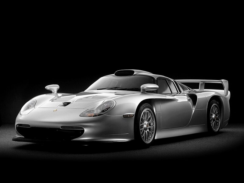 Silver Porsche Race Car — Dramatic