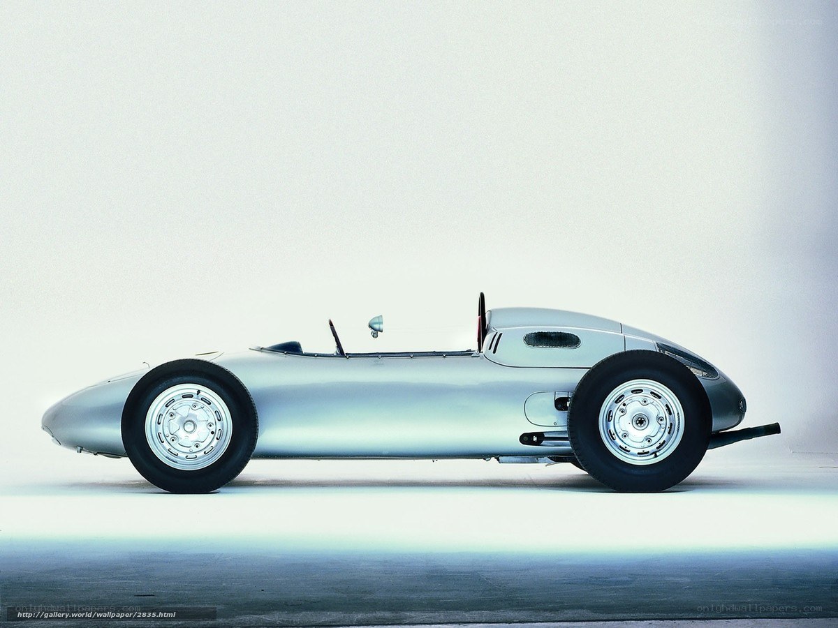 Silver Porsche race car