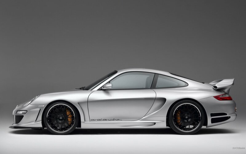 silver porsche sports car
