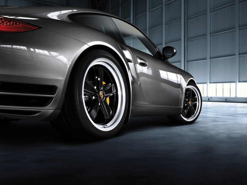 Silver Porsche sports car