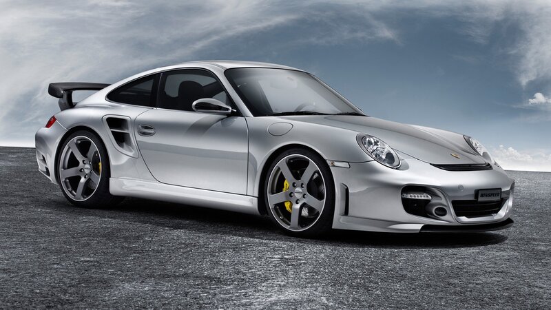 Silver Porsche sports car
