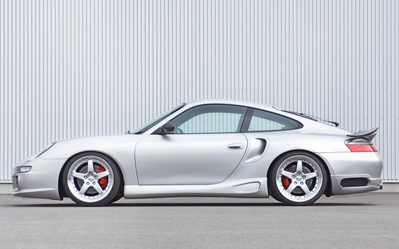 Silver Porsche Sports Car — Neutral, Photograph, Wall, Tire