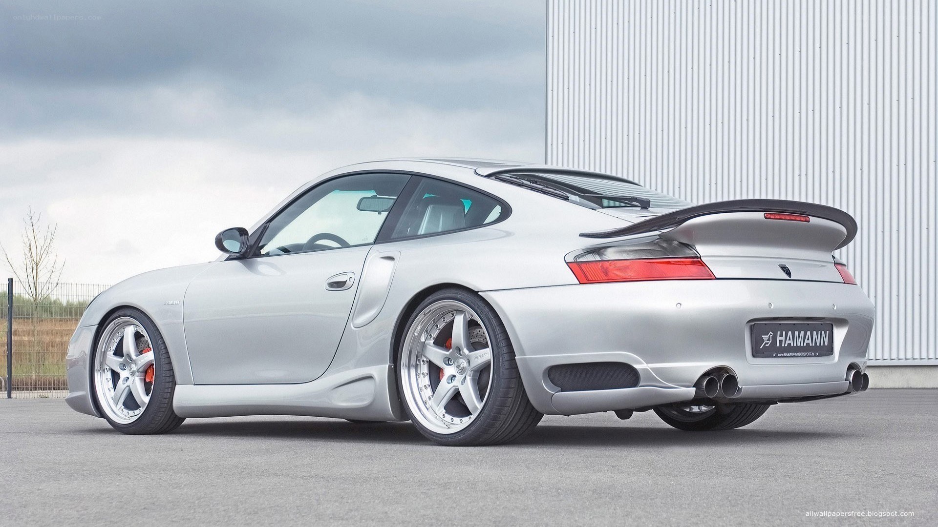 silver porsche with hamann body kit