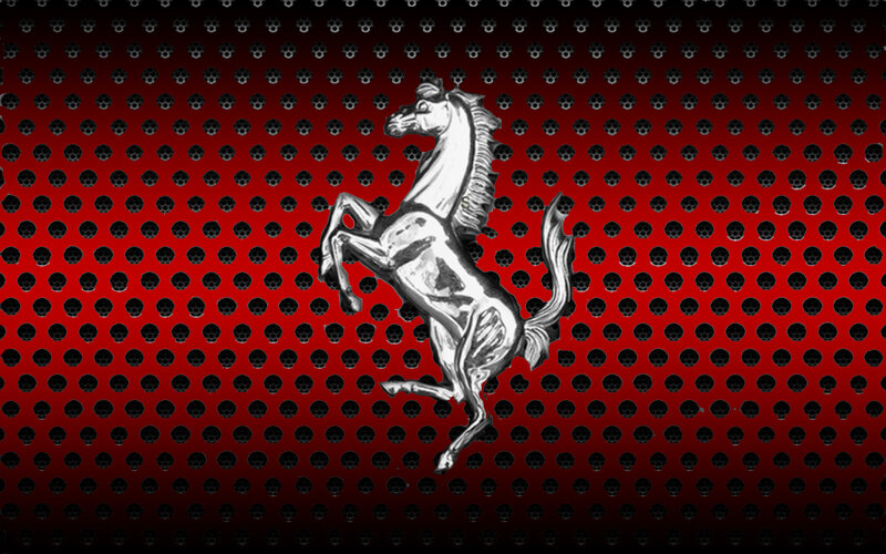 Silver Prancing Horse — Red, Dramatic