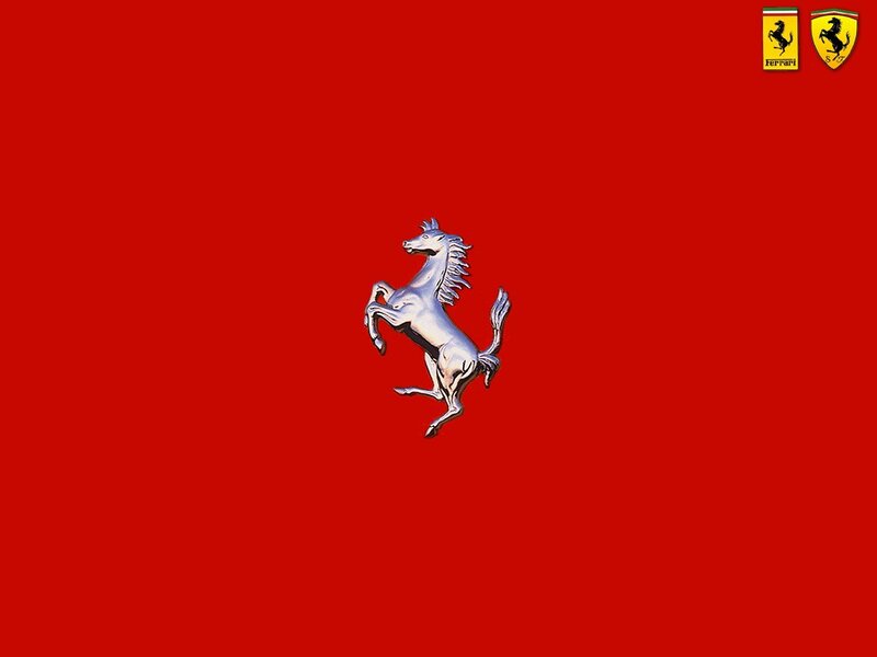 Silver Prancing Horse — Red