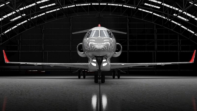 Silver Private Jet — Gray, Dramatic
