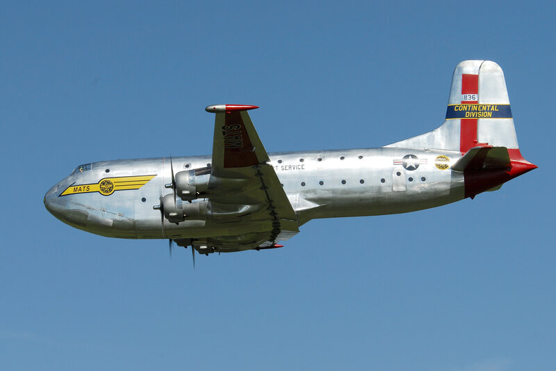 Silver Propeller Airplane — Blue