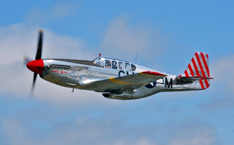 Silver Propeller Plane — Blue