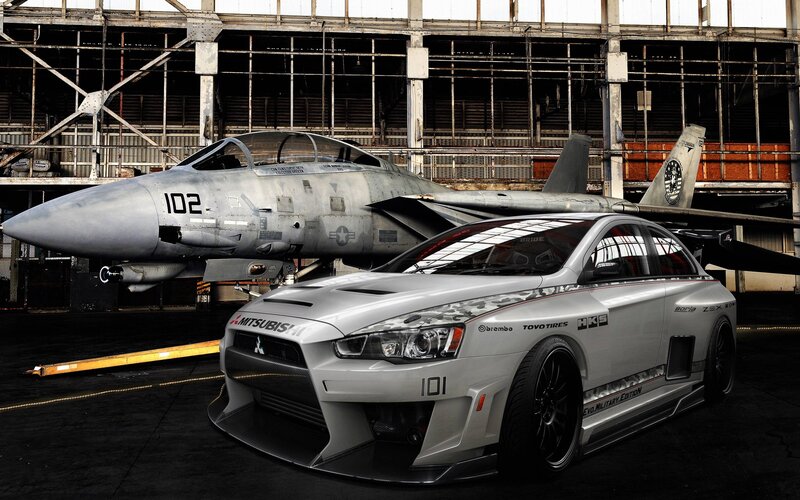 Silver Race Car and Jet — Gray